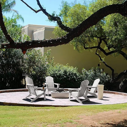 FUNBERRY Folding Adirondack Chair Set of 4, All Weather HDPE Fire Pit Chairs with Cup Holder for Outdoor