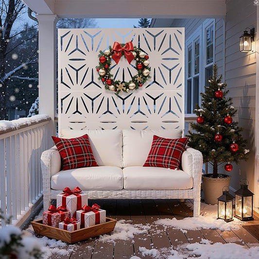 Outdoor Privacy Screen,72" H×47" W Metal Privacy Screen, Freestanding Privacy Fence Panels for Patio