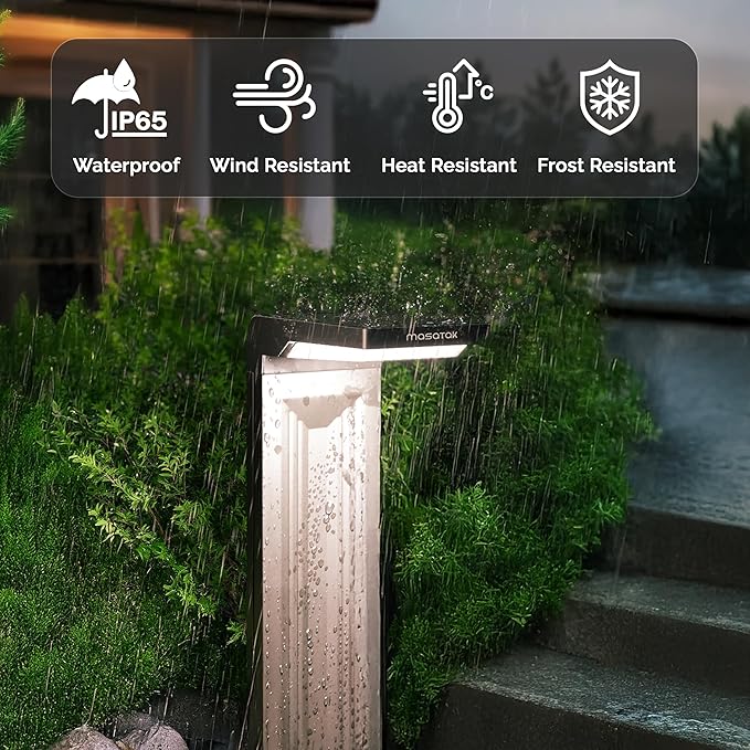 Warm White Solar Pathway Lights 2 Pack - Ultra Bright Waterproof Outdoor LED Lights for Garden, Walkway & Patio - 2 Brightness Modes - Solar Powered Yard Lighting