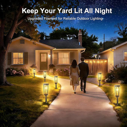Solar Pathway Lights Outdoor Waterproof IP65, 12 Pack Warm White Solar Walkway Lights, Auto On/Off Outdoor Light for Lawn Garden Patio Driveway Decor Landscape Lighting