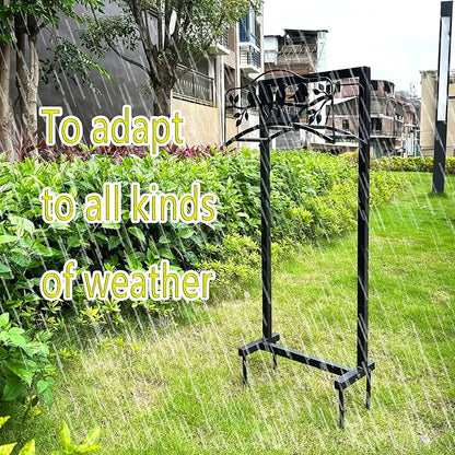 Garden Hose Holder Freestanding with 4 Spikes, Detachable Heavy Duty Water Hose Holders Stand, Reinforced Garden Hose Storage Rack for Lawn & Yard