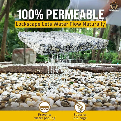 Petra Max Rock Glue for Landscaping, 4 Gal - Wide Coverage & Pet Safe Mulch Glue for Rocks - Lockdown Gravel/Pebbles/Stones - Sticky Clear Gravel Binder & Decomposed Granite Stabilizer (1Gal x4)