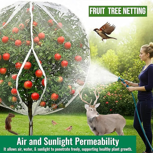 Large Fruit Tree Netting 2 Pack 10x10FT Cover with Drawstring/Zipper- Garden Bird Netting Protect Blueberry Bushes Strawberry from Cicada/Insect/Bug/Squirrel, Plant Netting Cover Pest Barrier