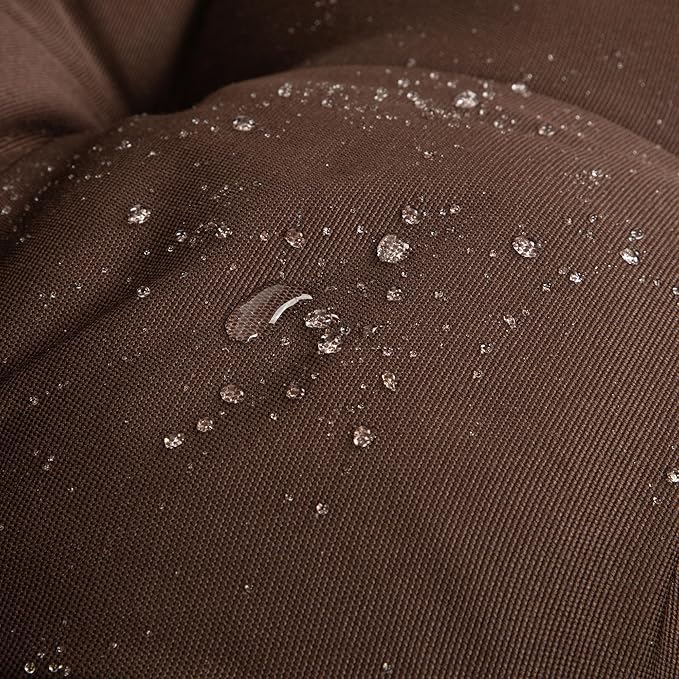 ARTPLAN Outdoor Chair Cushions,Set of 4,19"x19"x4" Patio Seat Pad Cushions with Ties,Wicker Tufed Outdoor Cushions for Patio Furniture,Coffee