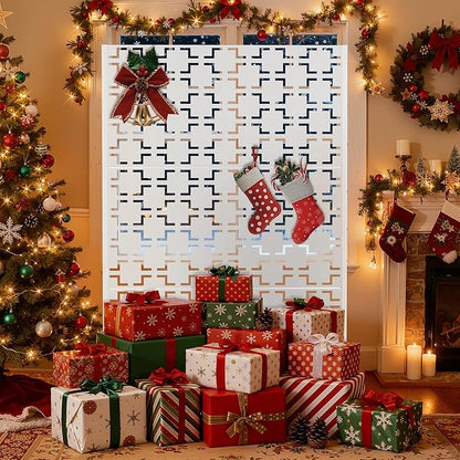Outdoor Privacy Screen,72" H×47" W Metal Privacy Screen, Freestanding Privacy Fence Panels for Patio