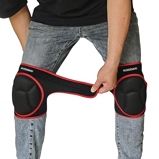 Knee Pads for Gardening,Flooring - Thick EVA Foam Cushion, Non-Slip Silicone & Adjustable Straps (S/M/L), Breathable Unisex Garden Kneeling Pad with Extended Comfort