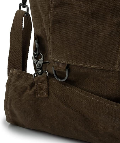 Barebones Harvesting and Gathering Bag - Foraging, Harvest and Fruit Picking Bag with Convertible Straps - Water-Resistant Waxed Canvas Gardening Tool Bag (Dark Khaki)