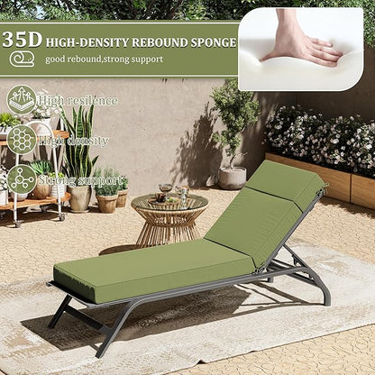Chaise Lounge Cushions Outdoor, 72" L X 21" W X 4" D Lounge Chair Cushions for Outdoor Furniture, High-Density Foam Outdoor Chaise Cushion-Waterproof Fade-Resistant ThickPatio lounge chair cushion