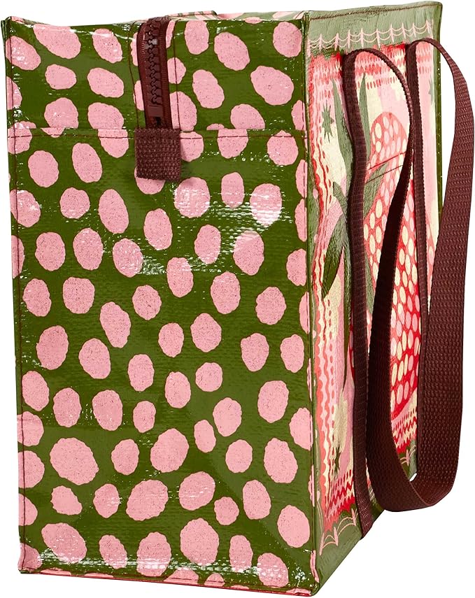 Blue Q Reusable Shoulder Tote Bag – Carry Everywhere Bag with a Hefty Zipper, Durable, Fun Design, 95% Recycled Material