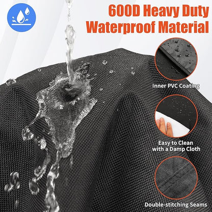 iCOVER Grill Cover 58 inch, BBQ Grill Cover for Outdoor Grill, 600D Heavy Duty Waterproof BBQ Cover, Anti-UV and Rip-Proof Barbecue Cover, Gas Grill Cover for Weber, Char-Broil, Nexgrill, etc