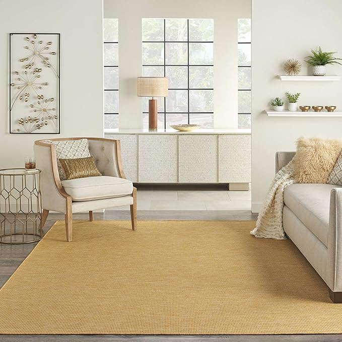 Nourison Home Positano 4' x 6' Yellow Fabric Modern Area Rug (4' x 6')