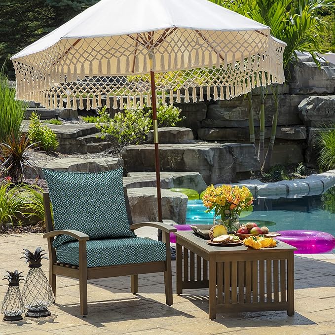 Arden Outdoor Foam Deep Seat Cushion (4-Pack), 22x24, Premium High-Density Foam, Never Flattens, Weather-Proof for Patio Chair Sofa Couch, Alana Tile