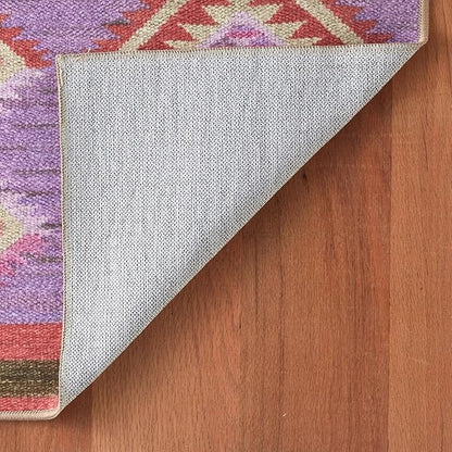 Dash & Albert Rhapsody Spice Machine Washable Rug, 2 X 3 Feet, Red/Purple Graphic Pattern - Premium Luxury Hotel Quality Soft Breathable Hypoallergenic Machine Washable Easy Care All Season