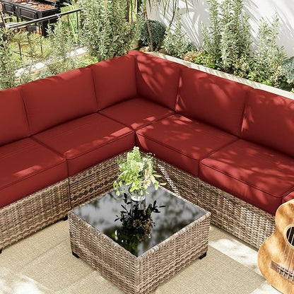 14 Pcs Outdoor Cushion Slipcovers Outdoor Patio Cushion Covers Replacement Waterproof with Zipper for Outdoor Furniture, Patio Sofa Couch 3 Sizes, Covers Only