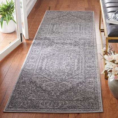 Safavieh Adirondack Collection Runner Rug - 2'6" x 10', Light Grey & Dark Grey, Oriental Medallion Design, Non-Shedding & Easy Care, Ideal for High Traffic Areas in Living Room, Bedroom (ADR108C)