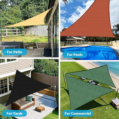 Amagenix Sun Shade Sail 12'X14'X18' Curved Edge Outdoor Shade Canopy Sand Breathable 95% UV Block Shade Cloth for Patio Garden Backyard (We Make Custom Size)