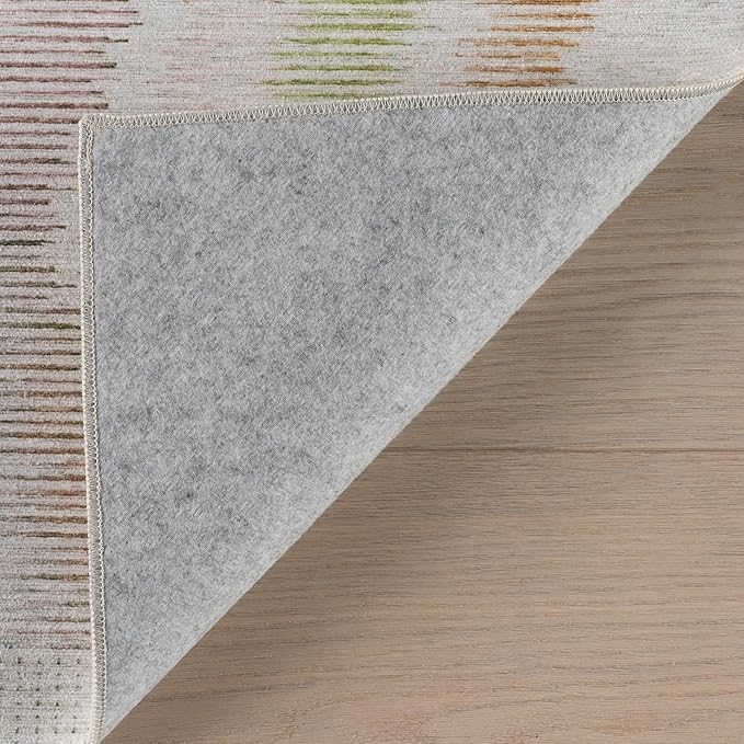 Dash & Albert Zarek Multi Machine Washable Rug, 3 X 5 Feet, Multicolored/White Chevron Pattern