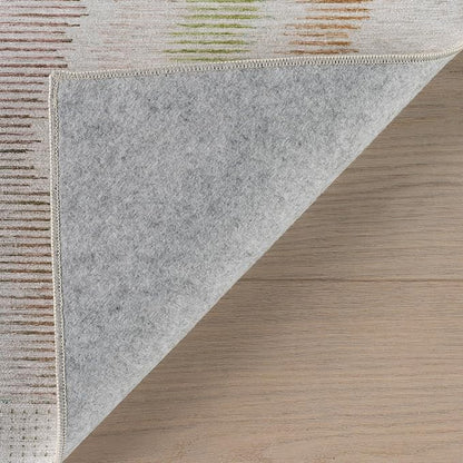 Dash & Albert Zarek Multi Machine Washable Rug, 8.5 X 11.5 Feet, Multicolored/White Chevron Pattern