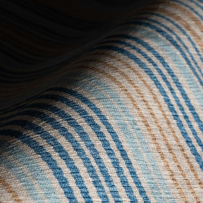 Dash & Albert Tyne Blue Machine Washable Rug, 6 X 9 Feet, Blue/Tan Stripe Pattern