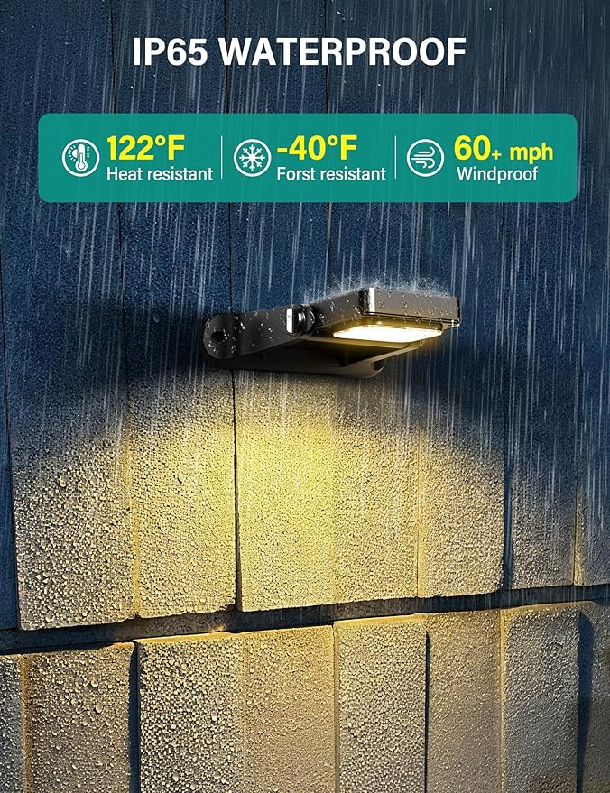 COXSENI Solar Wall Lights Outdoor with Remote Control, Long Lasting Battery, 6 Modes, Warm/Cool White, RGB, IP65 Waterproof 360° Adjustable Angle for Fence Porch Yard, 6 Pack