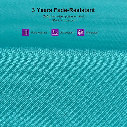 PURPLE LEAF 10' X 13' Patio Cantilever Umbrella with Base Rectangle Umbrella Outdoor with Aluminum Offset Hanging and 360° Rotation for Pool Garden Deck Patio, Turquoise