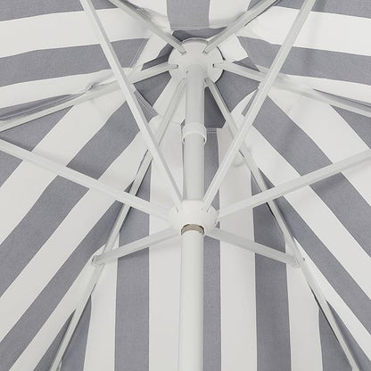 JONATHAN Y UMB1001 Collins 9 ft. Classic Cottage Tassel Market Patio Umbrella with Auto-Tilt, Crank, Wind Vent and UV Protection