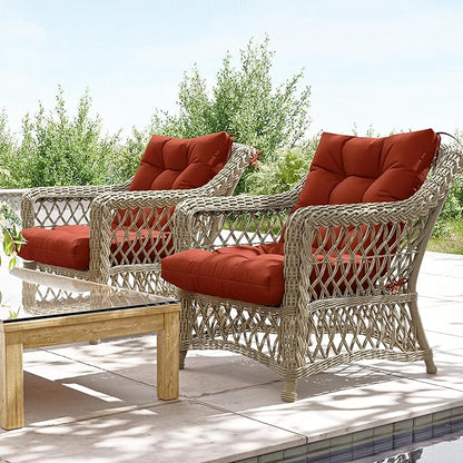 Patio Seat&Back Chair Cushions for Outdoor Furniture，Comfortable Cushions for Rocking/Dining/Lawn Chair-Set of 4