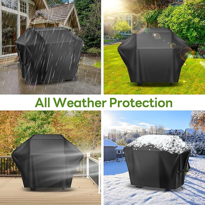 Grill Cover 65 Inch for Outdoor Gas BBQ Grill,Waterproof Fade Resistant Anti-UV Barbecue Grill Cover & Weather Protection BBQ Cover for Griddle Outdoor,Compatible with Weber Nexgrill Charbroil