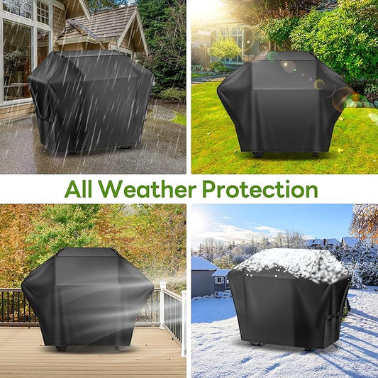 Grill Cover 65 Inch for Outdoor Gas BBQ Grill,Waterproof Fade Resistant Anti-UV Barbecue Grill Cover & Weather Protection BBQ Cover for Griddle Outdoor,Compatible with Weber Nexgrill Charbroil