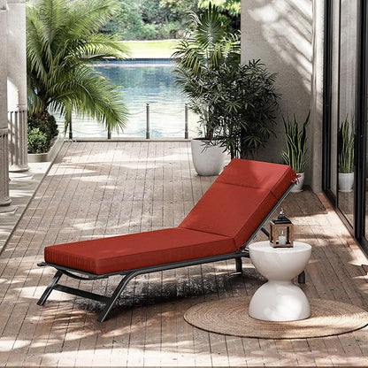 Chaise Lounge Cushions Outdoor, 72" L X 21" W X 4" D Lounge Chair Cushions for Outdoor Furniture, High-Density Foam Outdoor Chaise Cushion-Waterproof Fade-Resistant ThickPatio lounge chair cushion