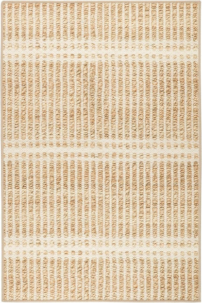 Dash and Albert Arbor Machine Washable Area Rug - 3' x 5' Neutral Stripe Washable Accent Rug Stain-Resistant, Anti-Slip, High Traffic Kitchen, Hallway, Mudroom