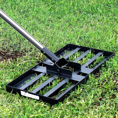 Walensee Lawn Leveling Rake, Levelawn Tool, Heavy Duty Effort Saving Lawn Level Tool, Steel Handle Lawn Leveler for Yard Garden Golf Course , Ease Level Soil Sand Dirt Surfaces, 6.5FT 17"x10"