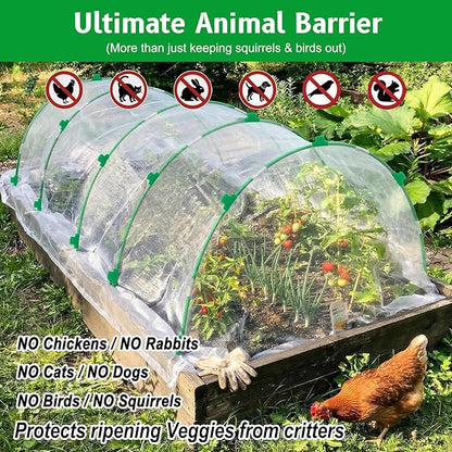 Greenhouse Hoops Grow Tunnel, 10 Sets of 8FT Long Garden Hoops for Raised Beds, Rust-Free Fiberglass Support Hoops Frame for Garden Netting, DIY Plant Support Garden Stakes for Row Cover, 60 Pcs
