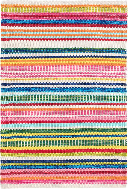 Dash and Albert Bright Stripe Indoor/Outdoor Area Rug - Runner - 2.5' x 8' Multi - Striped Handwoven Washable Accent Rug - Durable, Lightweight, Fade Resistant, High Traffic Areas Sunroom, Kitchen