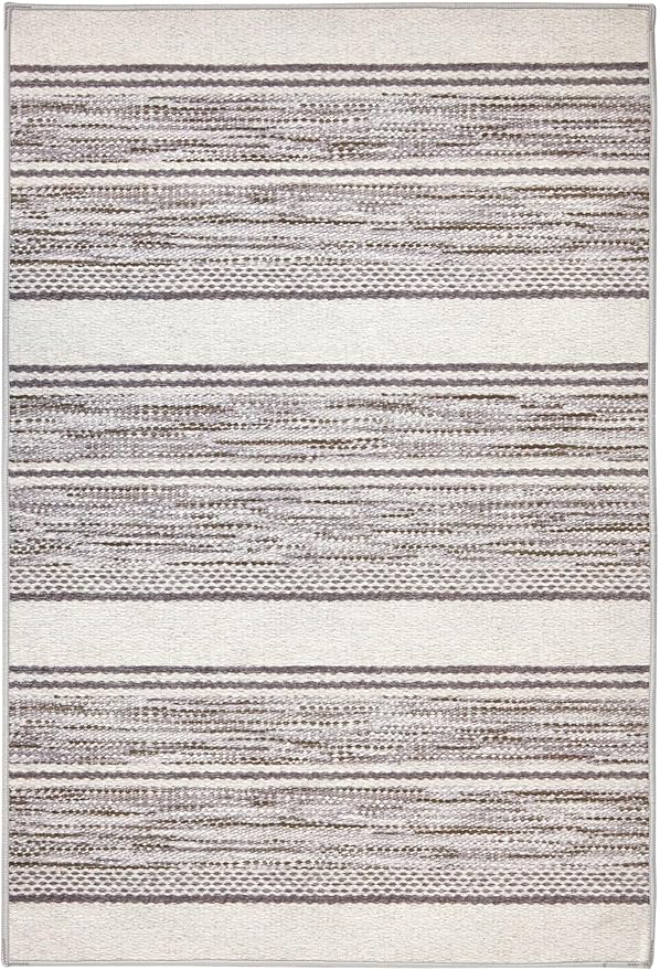 Dash & Albert Ellington Stripe Grey Machine Washable Rug, 6 X 9 Feet, Grey Stripe Pattern