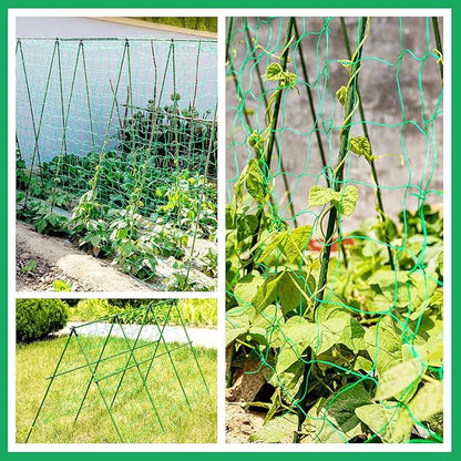 KINGLAKE GARDEN Trellis Netting for Climbing Plants 6 Ft x 12 Ft Green Garden Plant Netting Heavy-Duty Plastic Plant Trellis Netting for Tomato, Cucumber, Plants, Fruits, Flowers