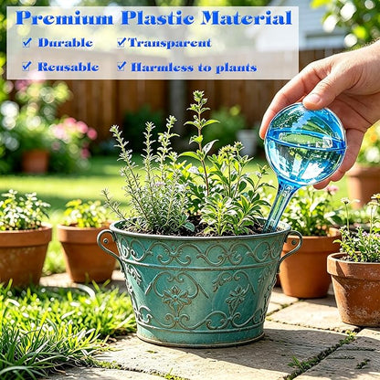 Large 12pcs Plant Watering Globes - Automatic Plant Watering Bulbs for Indoor & Outdoor Potted Plants, Durable Plastic Garden Watering Devices
