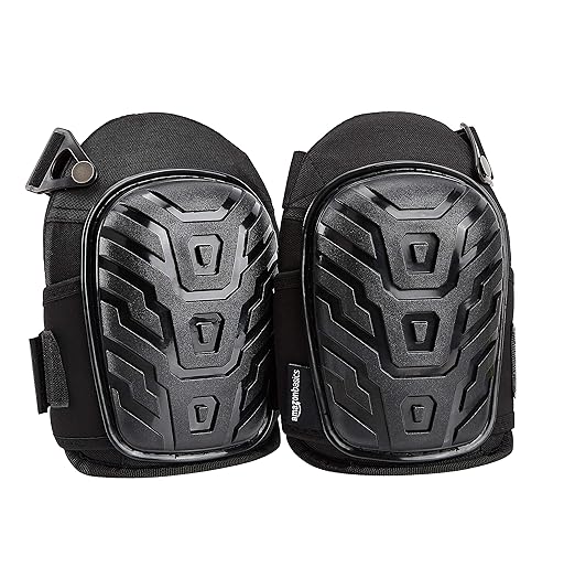 Amazon Basics Professional Gel Cushion Knee Pads - 1 Pair, Black