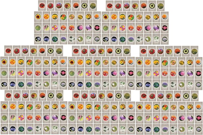 Set 248 of Premium Variety Flower Seed Packets - Heirloom Non-GMO and Proudly Sourced in The USA (248)