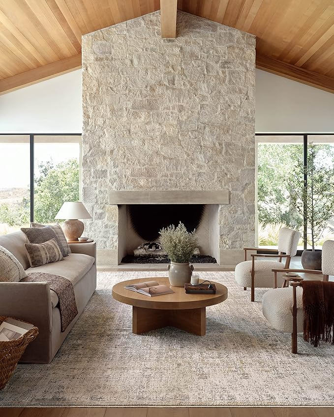 Loloi Amber Lewis Alie Collection ALE-02 Sand/Sky 5'-3'' x 7'-9'', .13'' Pile Height, Area Rug