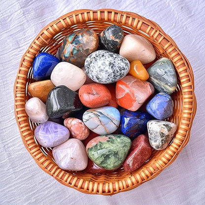 Polished Amethyst Crystal Stones - 2 Pcs of 1.2" Worry Stone for Anxiety, Pocket Palm Stone Super Large Handpicked Natural Tumbled Gemstones for Meditation, Reiki, Chakra Healing, Home Decor
