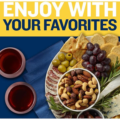 PLANTERS Deluxe Mixed Nuts, Cashews, Almonds, Brazil Nuts Mix, Pistachios, Pecans, Lightly Salted, Snacks for Adults and Kids, Party Snack, 15.25oz