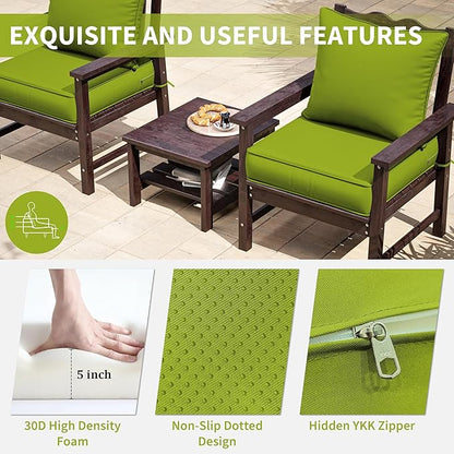Premium Outdoor Seat Cushion Chair Cushions for Patio Furniture 24 L X 24 W X 5 H Waterproof & Fade Resistant Deep Seat and Backrest Cushion Set with Removable Covers for Chair, Sofa