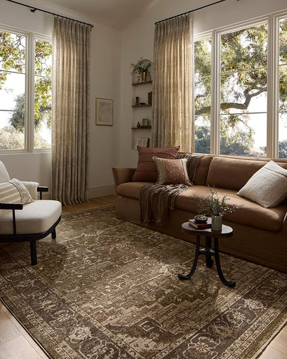 Loloi Haywood Collection HYD-03 Moss/Charcoal 2'-7" x 8'-0" Runner Rug