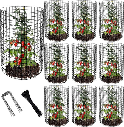 Adnee 10 Packs Wire Plant Protector from Animals - 20" H X 12" D Metal Mesh Plant Cage Covers - Sturdy Garden Bunny Barricades Chicken Wire Cloche for Plants Shrubs Vegetables Flowers