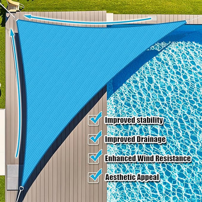Amagenix Sun Shade Sail 18'X18'X25.5' Curved Edge Outdoor Shade Canopy Turquoise Mixed Breathable 95% UV Block Shade Cloth for Patio Garden Backyard (We Make Custom Size)