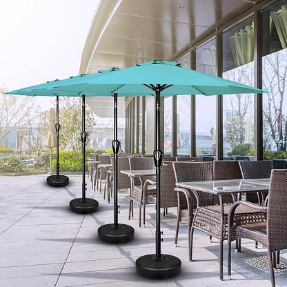 Simple Deluxe 7.5' Patio Umbrella Outdoor Table Market Yard Umbrella with 6 Sturdy Ribs for Backyard, Pool, Garden, Deck, Turquoise