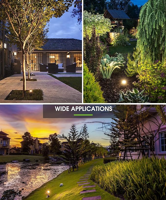 L LOHAS LED 10W Dusk to Dawn Outdoor Lighting, Auto On/Off 3000K Landscape Spot Lights Outdoor, IP66 Waterproof Spot Lights for Yard, Garden, House, Pathway, Plant, UL Listed (2 Pack)