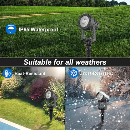 Solar Spot Lights Outdoor, Landscape Spotlights IP65 Waterproof 9.8ft Cable, Dusk to Dawn Solar Uplights for Trees Garden Yard Driveway Porch Walkway Pool (6-in-1, 6000K Cool White)