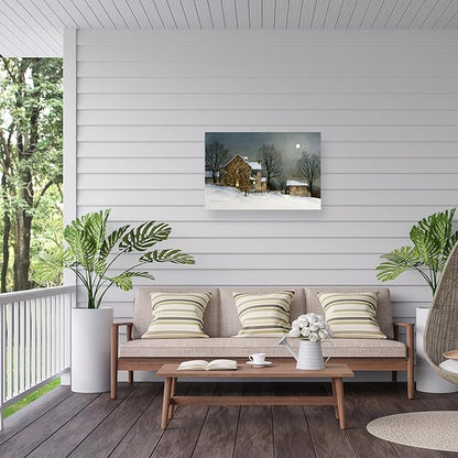 Outdoor Canvas Art - Ray Hendershot 'SNOW COVER' Wall Art for Outdoor Spaces, Patios, or Gardens by Trademark Fine Art